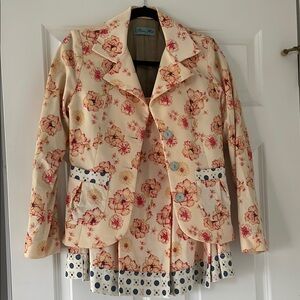 Alanna’s Hill Designer Floral Peach Women’s Jacket and Skirt!